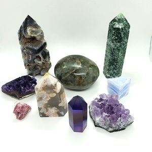 9 Assorted Beautiful Crystals/ Gemstones